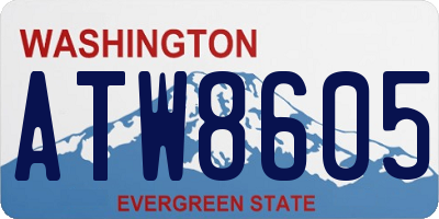 WA license plate ATW8605