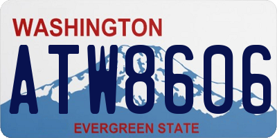 WA license plate ATW8606
