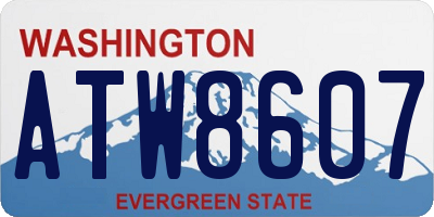 WA license plate ATW8607