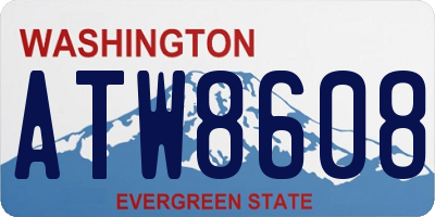 WA license plate ATW8608
