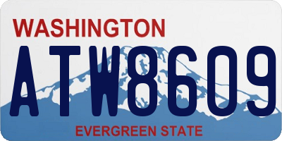 WA license plate ATW8609
