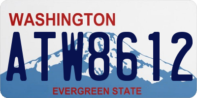 WA license plate ATW8612