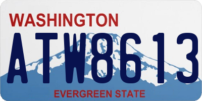 WA license plate ATW8613