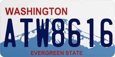 WA license plate ATW8616