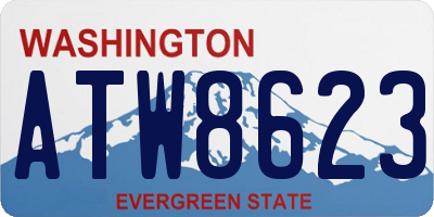WA license plate ATW8623