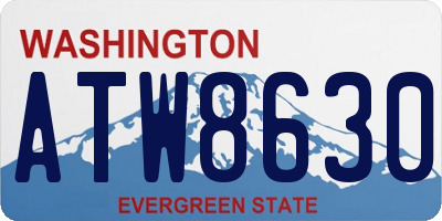 WA license plate ATW8630
