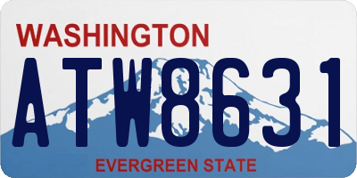 WA license plate ATW8631
