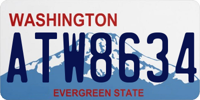 WA license plate ATW8634