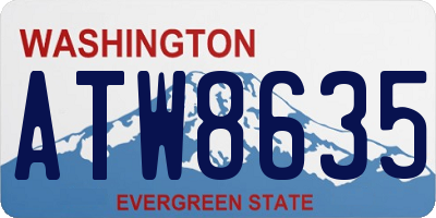 WA license plate ATW8635