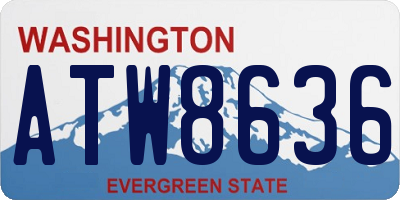 WA license plate ATW8636