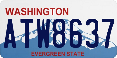 WA license plate ATW8637