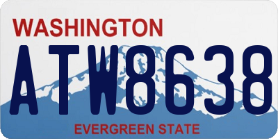 WA license plate ATW8638