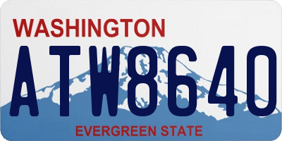 WA license plate ATW8640
