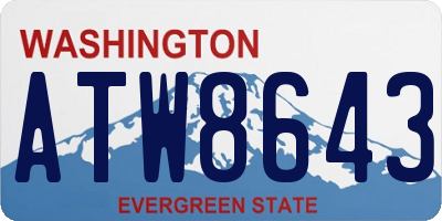 WA license plate ATW8643