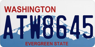 WA license plate ATW8645