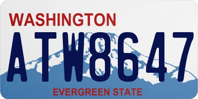 WA license plate ATW8647