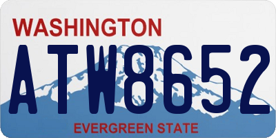 WA license plate ATW8652