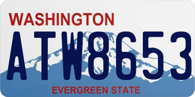 WA license plate ATW8653