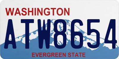 WA license plate ATW8654