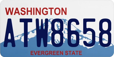 WA license plate ATW8658