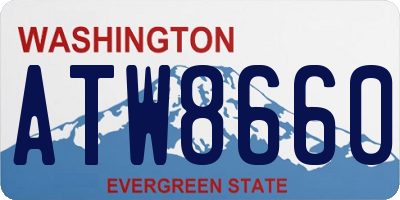 WA license plate ATW8660