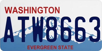 WA license plate ATW8663