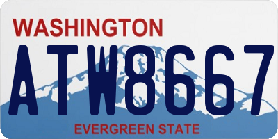 WA license plate ATW8667