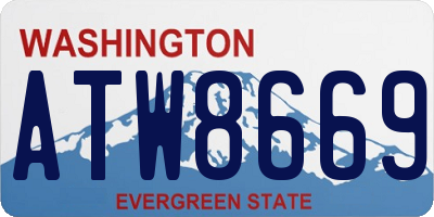 WA license plate ATW8669