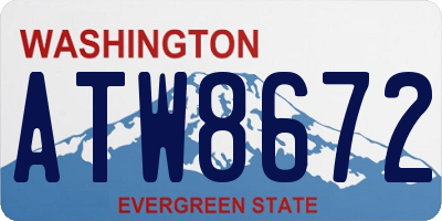 WA license plate ATW8672
