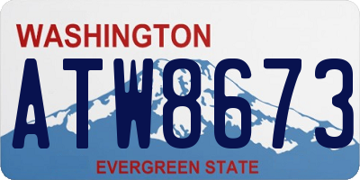 WA license plate ATW8673
