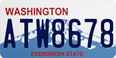 WA license plate ATW8678