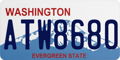 WA license plate ATW8680