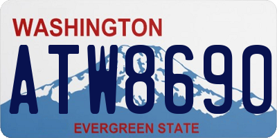 WA license plate ATW8690