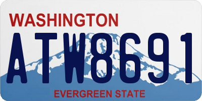 WA license plate ATW8691