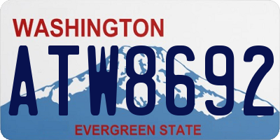 WA license plate ATW8692