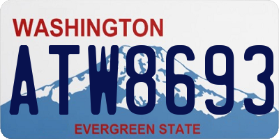 WA license plate ATW8693