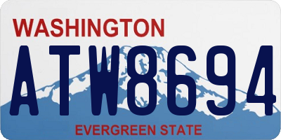 WA license plate ATW8694