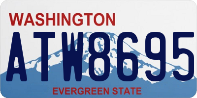 WA license plate ATW8695