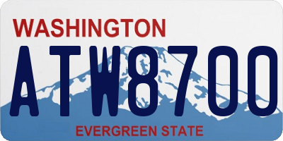 WA license plate ATW8700