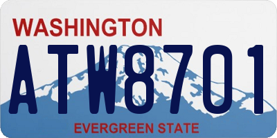 WA license plate ATW8701