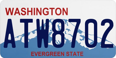 WA license plate ATW8702