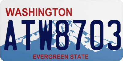 WA license plate ATW8703