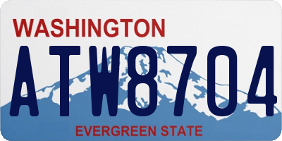 WA license plate ATW8704