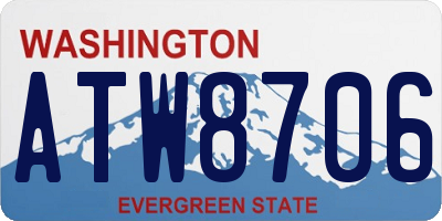 WA license plate ATW8706