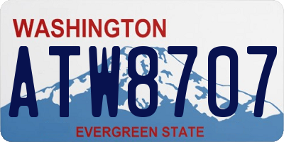 WA license plate ATW8707