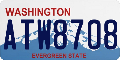 WA license plate ATW8708