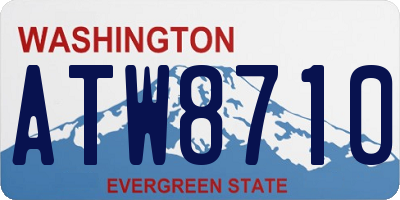 WA license plate ATW8710