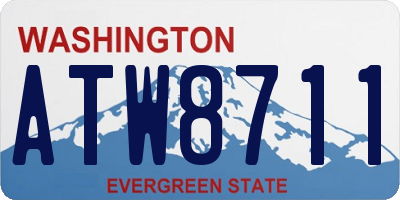 WA license plate ATW8711