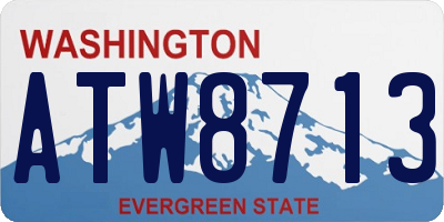 WA license plate ATW8713