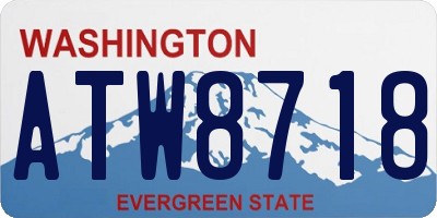 WA license plate ATW8718